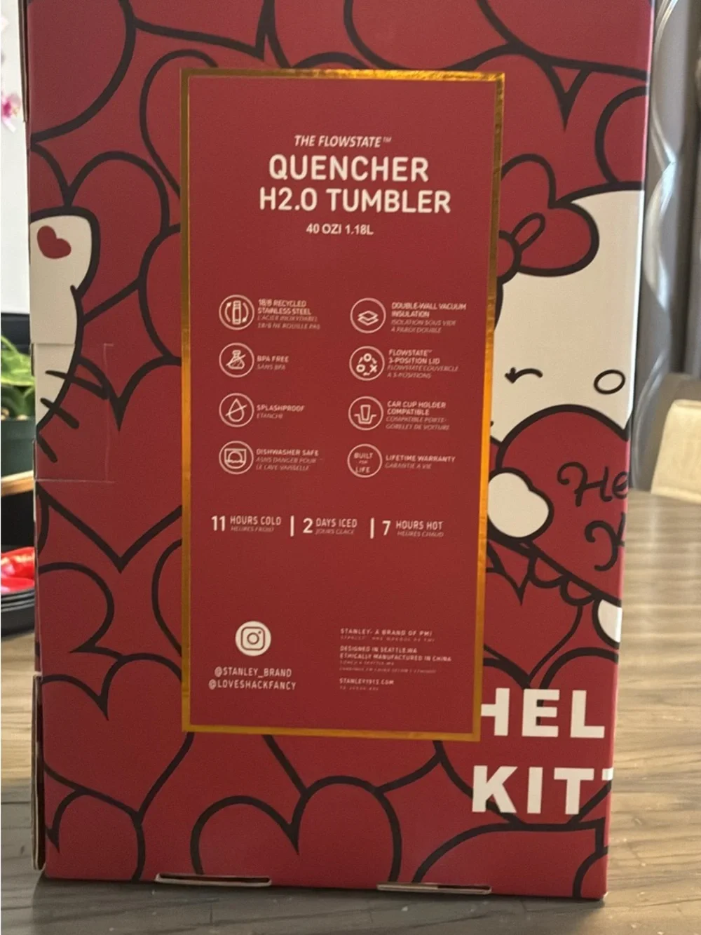 Stanley Red and Gold Quencher H2.0 Tumbler Box